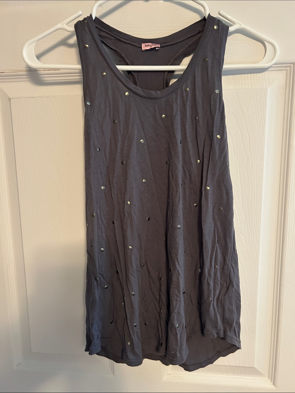 Splendid Charcoal Gray Studded Tank Top
